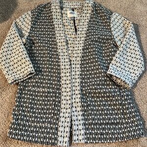 Old Navy Black and White Patterned Jacket size medium
